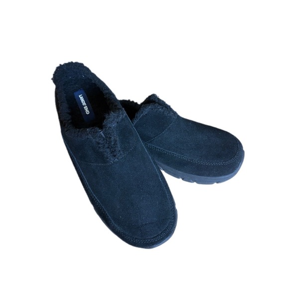 Lands' End Shoes - Lands' End Clogs Womens Size 9 Black Suede Slip On Comfort Shoes Mules Cozy Shoe